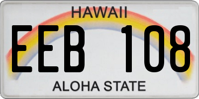 HI license plate EEB108