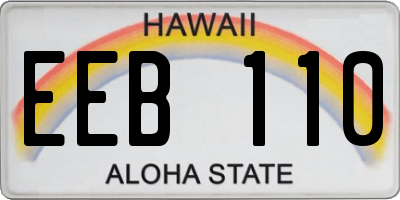 HI license plate EEB110