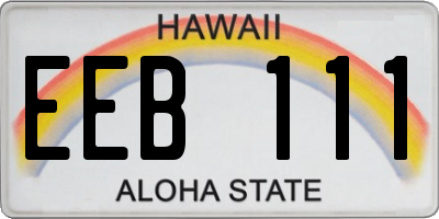 HI license plate EEB111