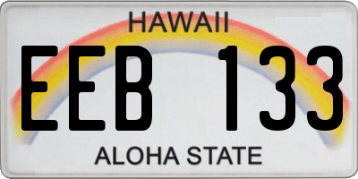 HI license plate EEB133