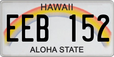 HI license plate EEB152