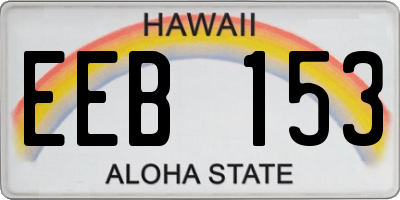 HI license plate EEB153