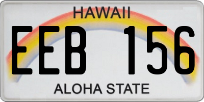 HI license plate EEB156