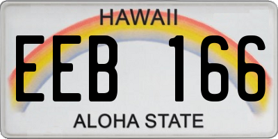 HI license plate EEB166
