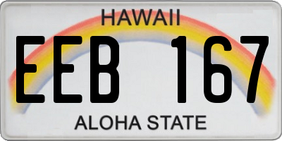 HI license plate EEB167