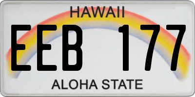 HI license plate EEB177