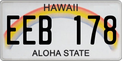 HI license plate EEB178