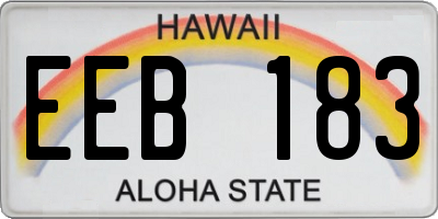 HI license plate EEB183