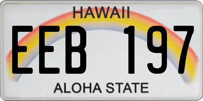 HI license plate EEB197