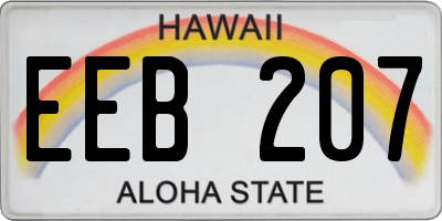 HI license plate EEB207