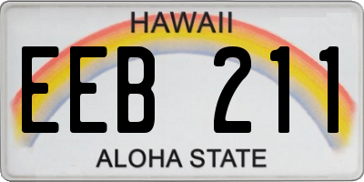 HI license plate EEB211