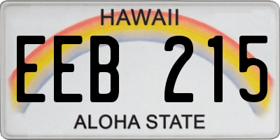 HI license plate EEB215