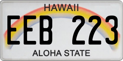 HI license plate EEB223