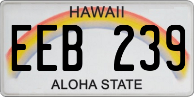 HI license plate EEB239
