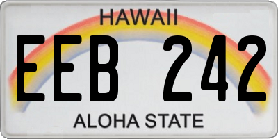 HI license plate EEB242