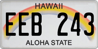 HI license plate EEB243