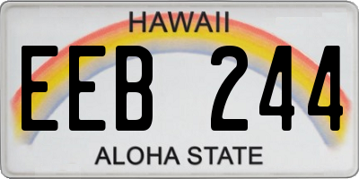 HI license plate EEB244