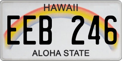 HI license plate EEB246