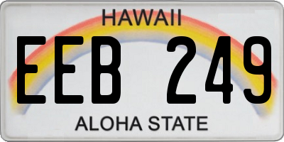 HI license plate EEB249
