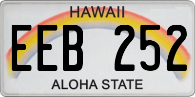 HI license plate EEB252