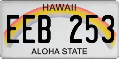 HI license plate EEB253