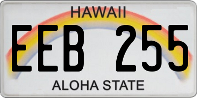 HI license plate EEB255
