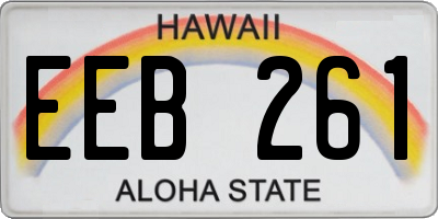 HI license plate EEB261
