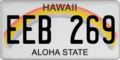 HI license plate EEB269