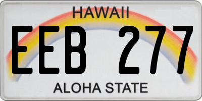 HI license plate EEB277