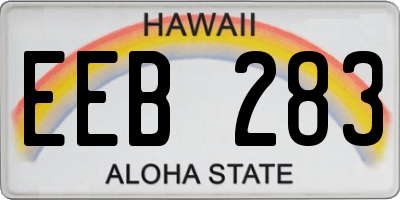 HI license plate EEB283