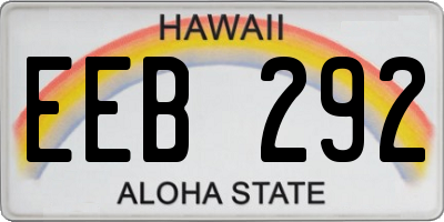 HI license plate EEB292