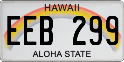 HI license plate EEB299