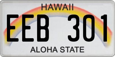 HI license plate EEB301