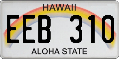 HI license plate EEB310