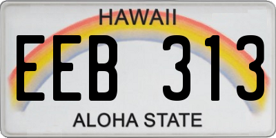 HI license plate EEB313