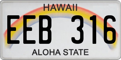 HI license plate EEB316