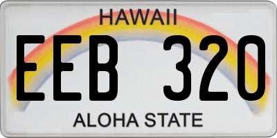 HI license plate EEB320