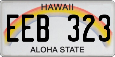 HI license plate EEB323