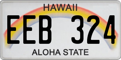 HI license plate EEB324