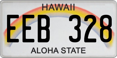 HI license plate EEB328