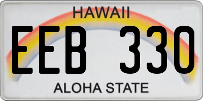 HI license plate EEB330
