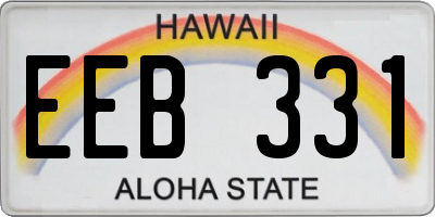 HI license plate EEB331