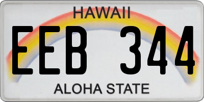 HI license plate EEB344