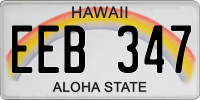HI license plate EEB347
