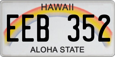 HI license plate EEB352