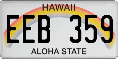 HI license plate EEB359