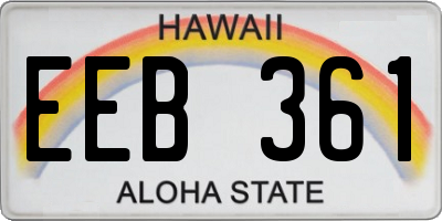 HI license plate EEB361