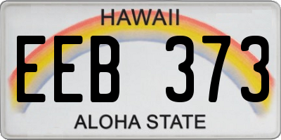 HI license plate EEB373