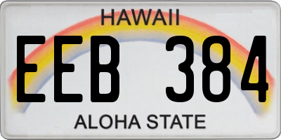 HI license plate EEB384