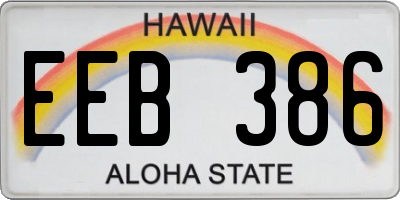 HI license plate EEB386